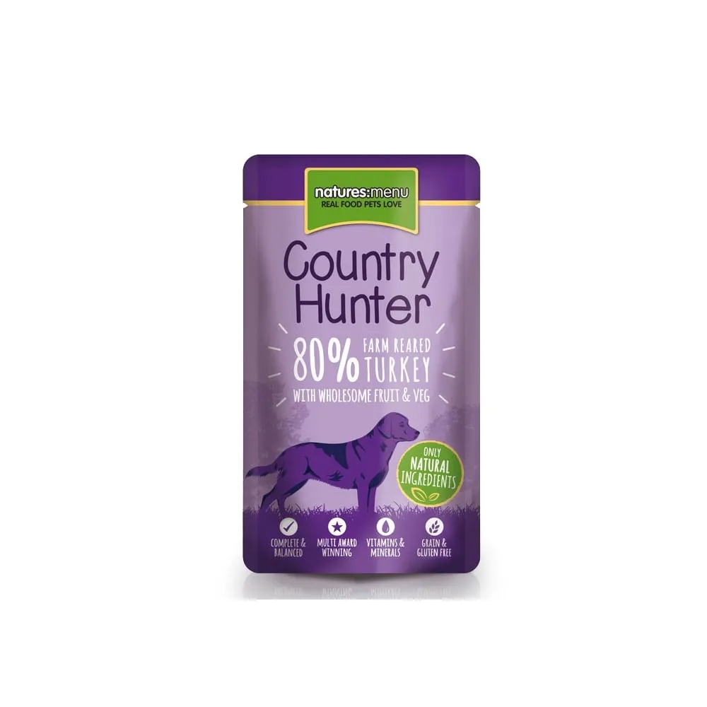 Natures Menu Country Hunter Farm Reared Turkey Grain Free Dog Food (6x150g Pouches)