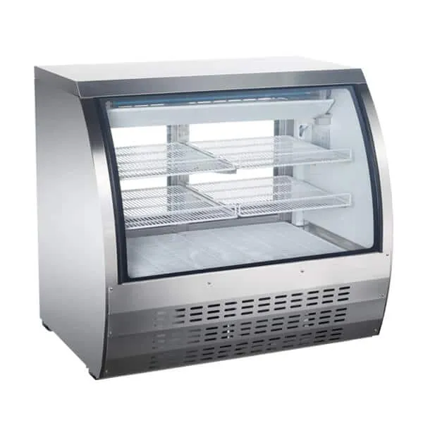 Omcan 50079 47" White Curved Glass Refrigerated Deli Case