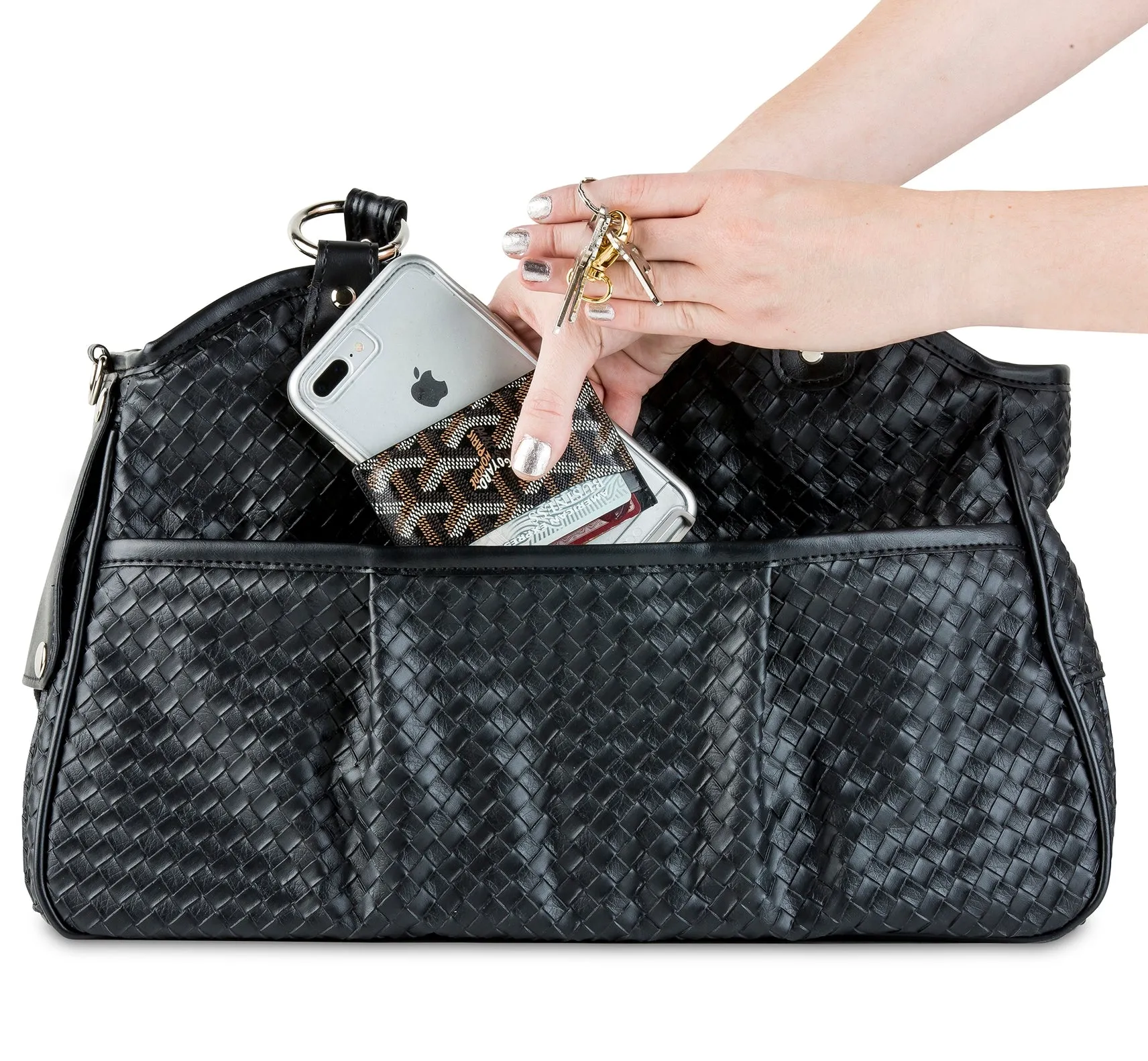 Petote Metro Dog Carrier - Black Woven With Tassel