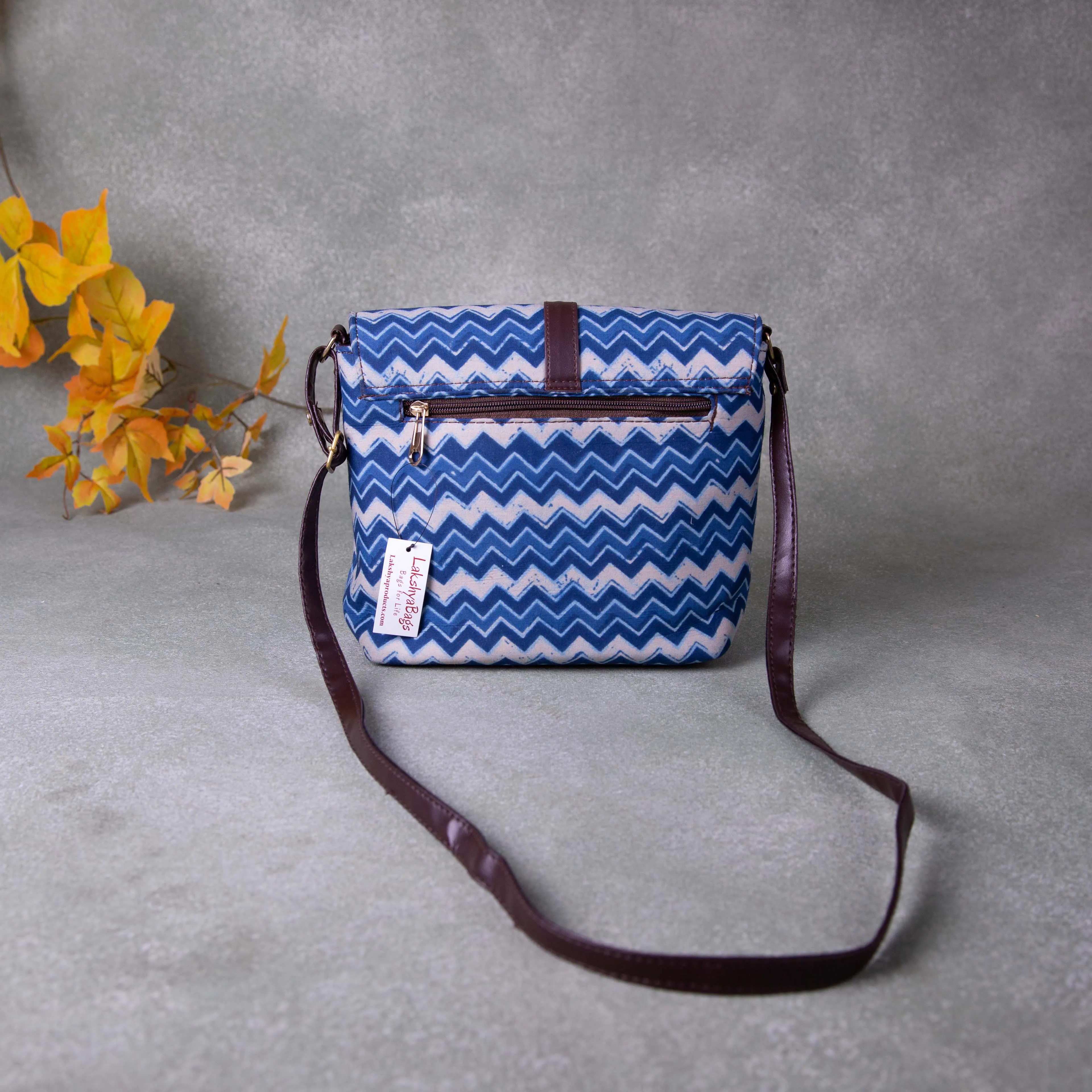 Regular Slings Blue with White Zig Zag Prints