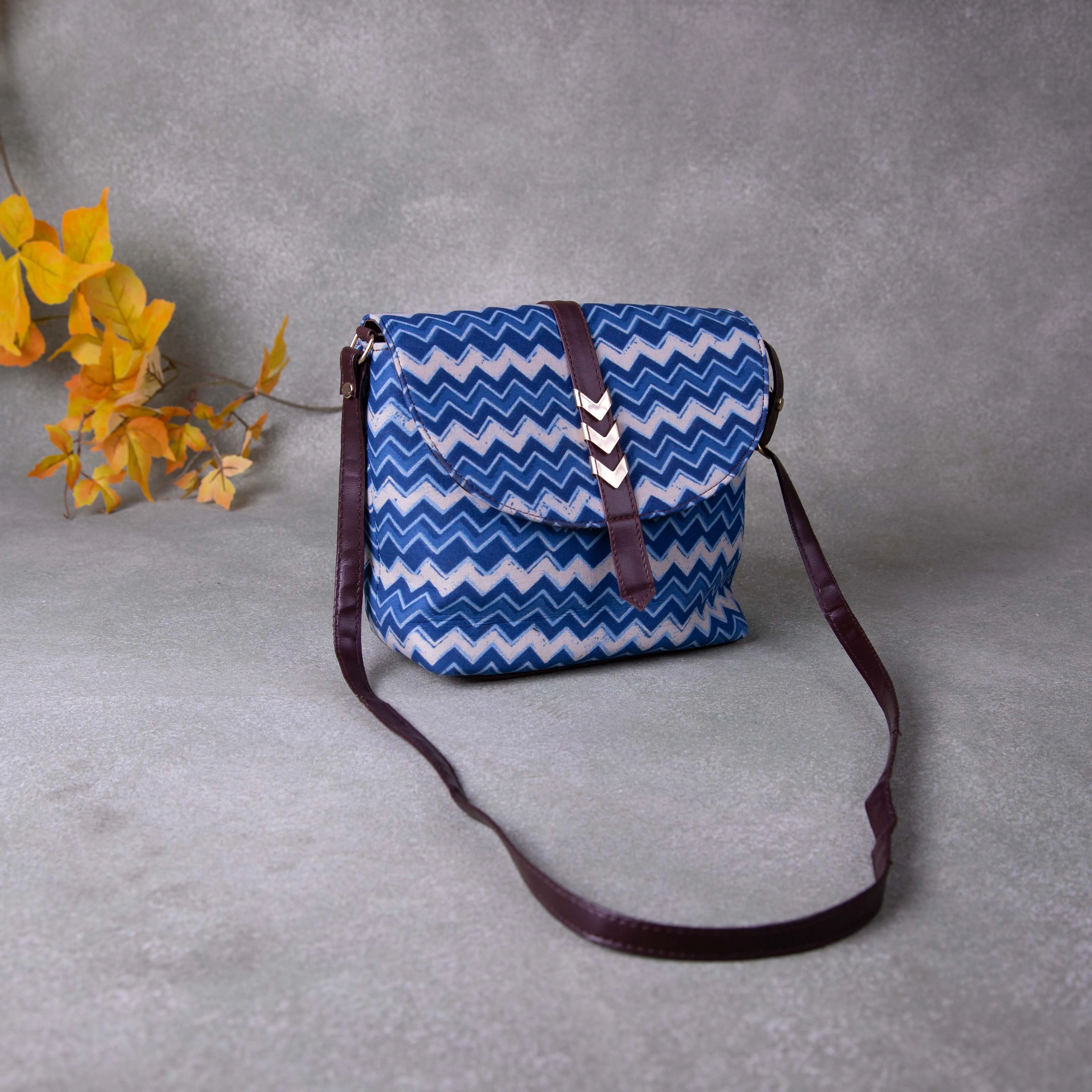 Regular Slings Blue with White Zig Zag Prints