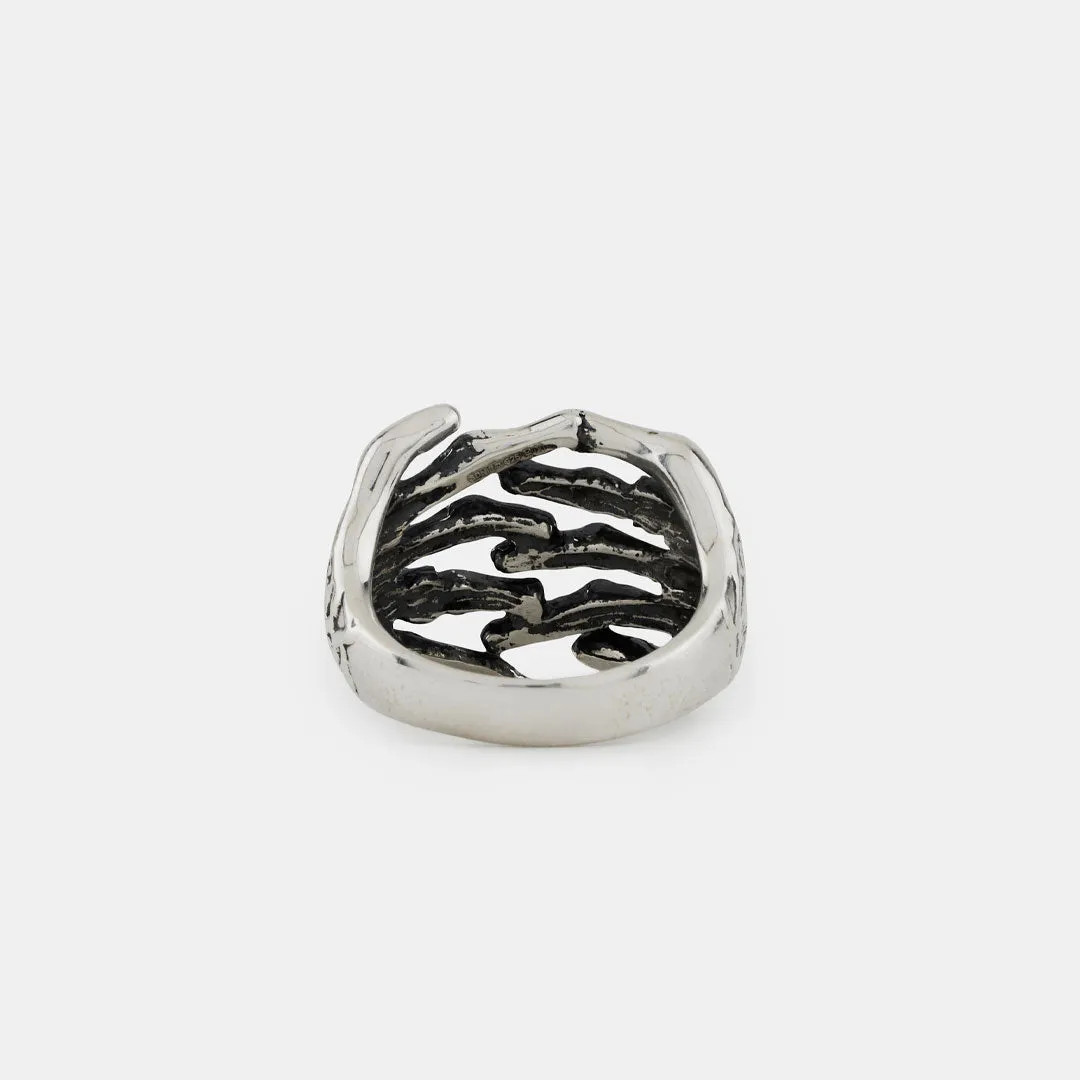 Silver Skeleton Hands Ring