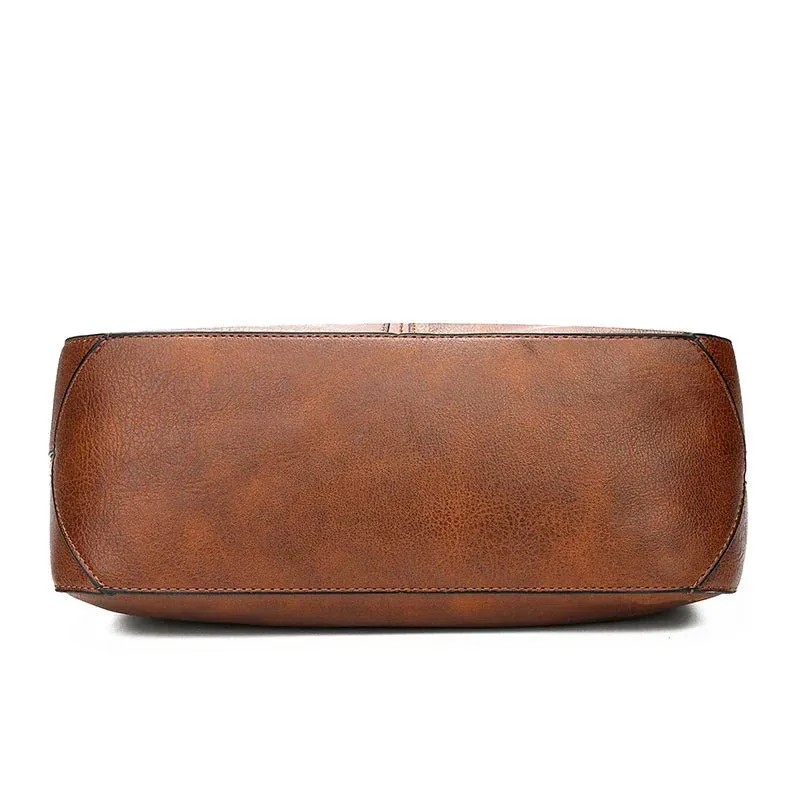 Spacious Leather Shoulder Bag