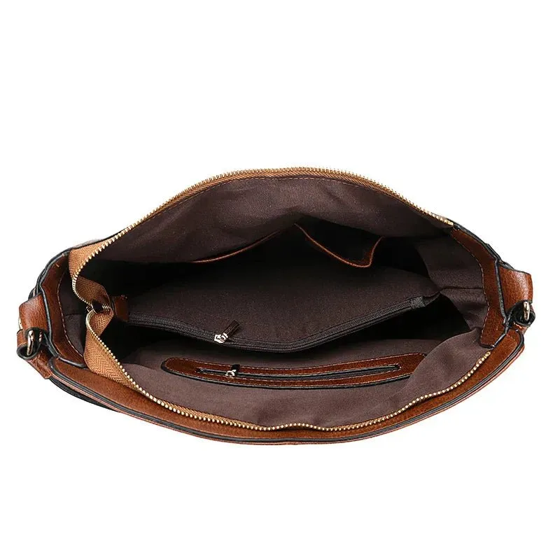 Spacious Leather Shoulder Bag