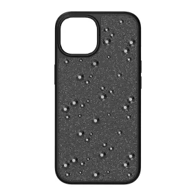 Swarovski Part of the High Collection Unisex Black Crystal Fabric with Black Flatback Crystals High Smartphone Apple iPhone 15 Case - 5682967