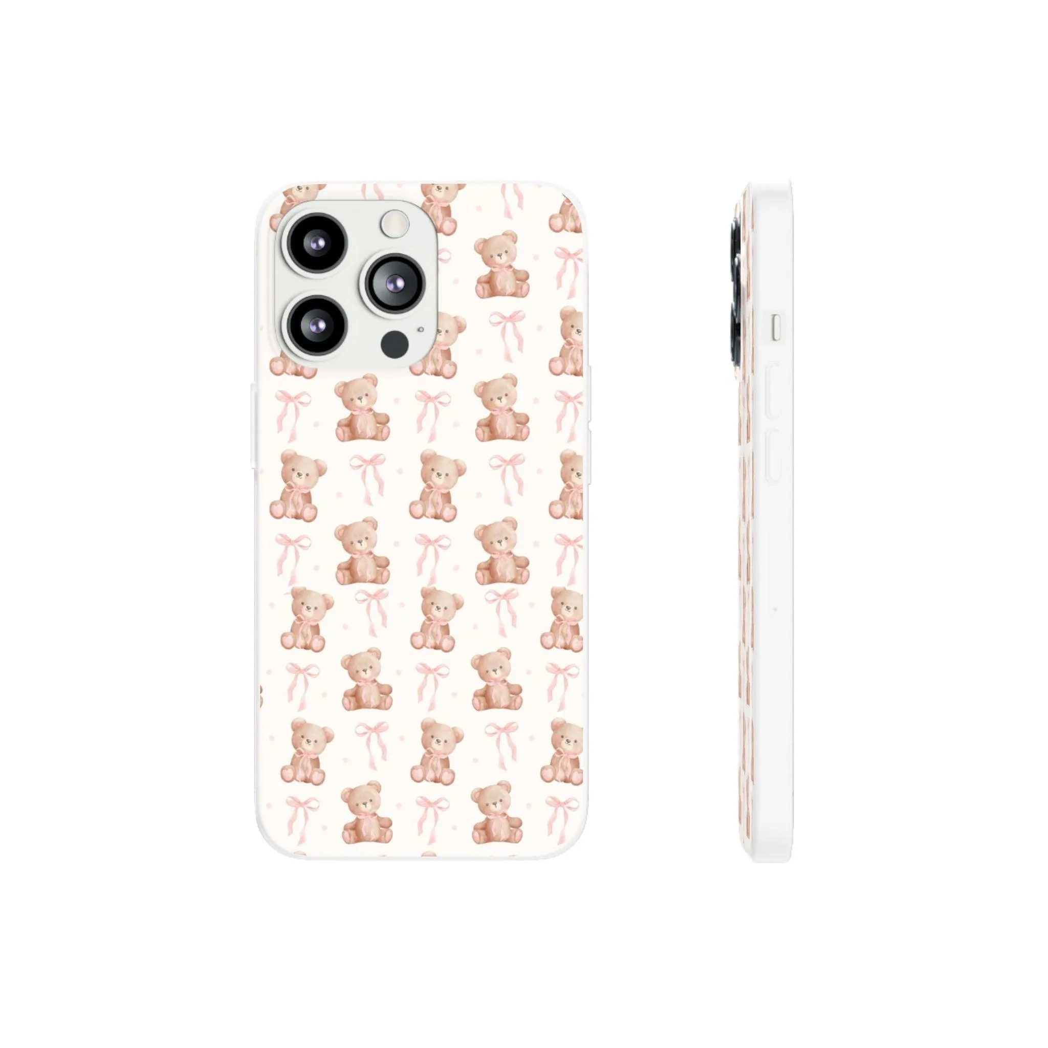 Teddy Bear and Bows Cute Phone Cover - Flexi iPhone Cases