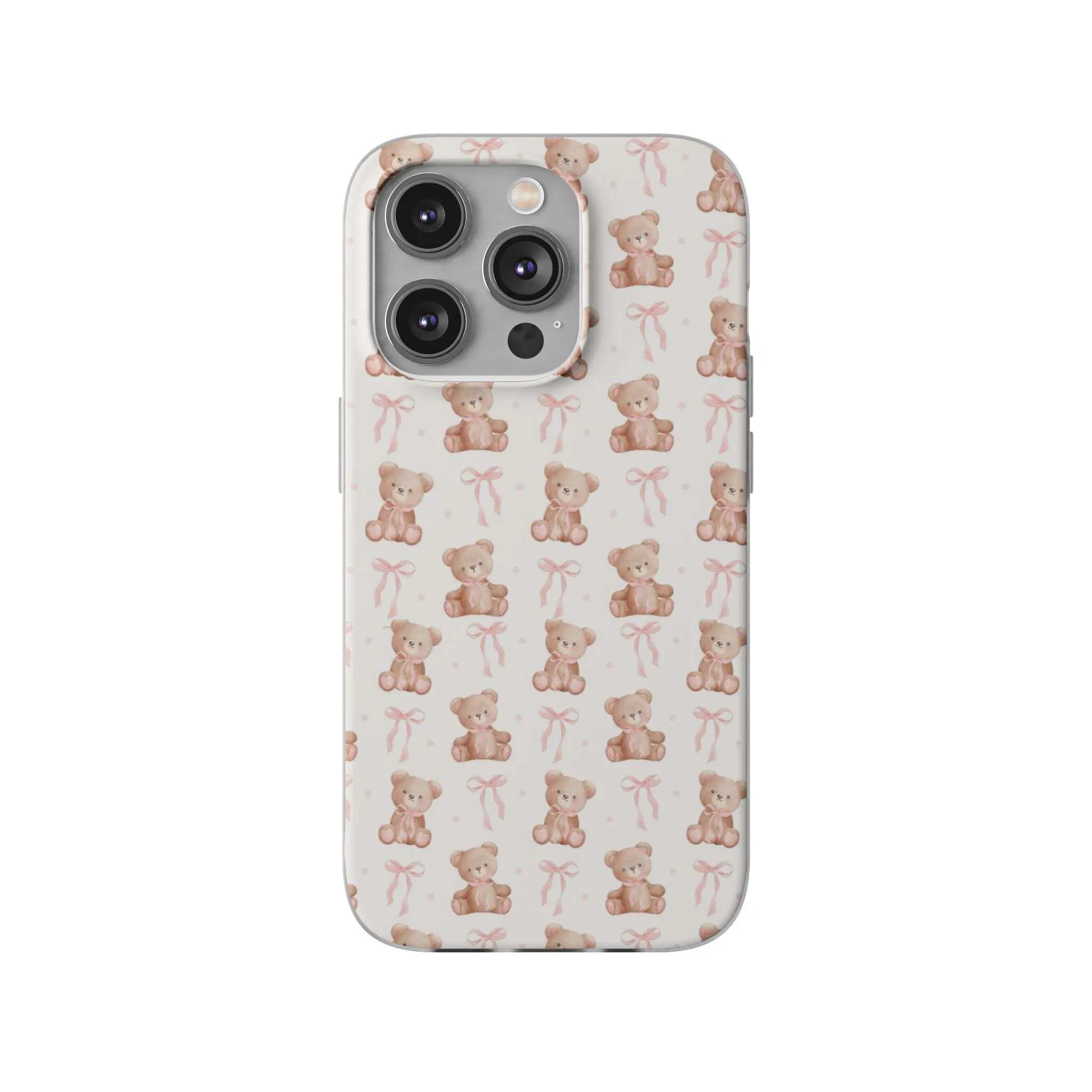 Teddy Bear and Bows Cute Phone Cover - Flexi iPhone Cases