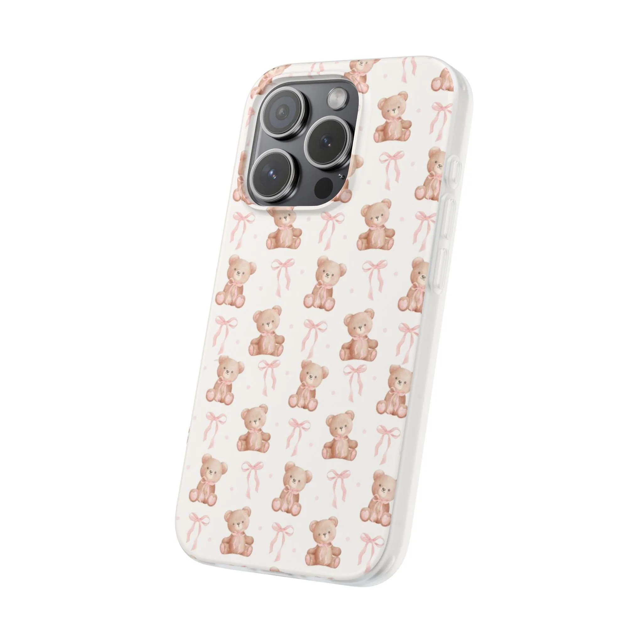 Teddy Bear and Bows Cute Phone Cover - Flexi iPhone Cases