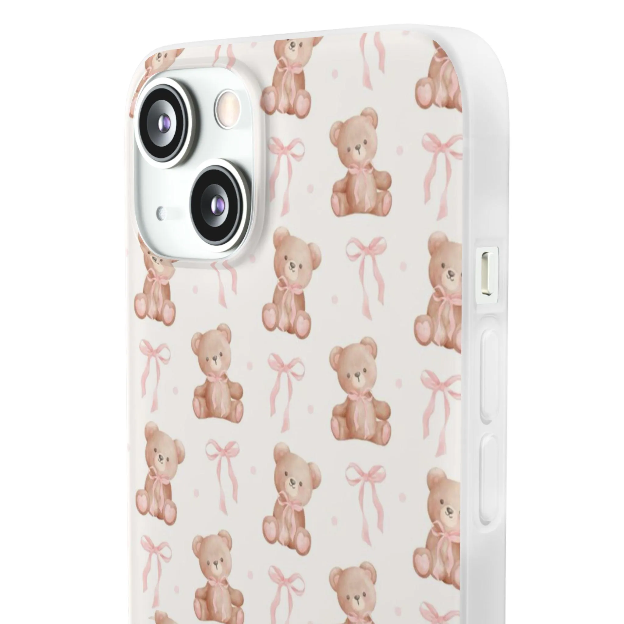 Teddy Bear and Bows Cute Phone Cover - Flexi iPhone Cases