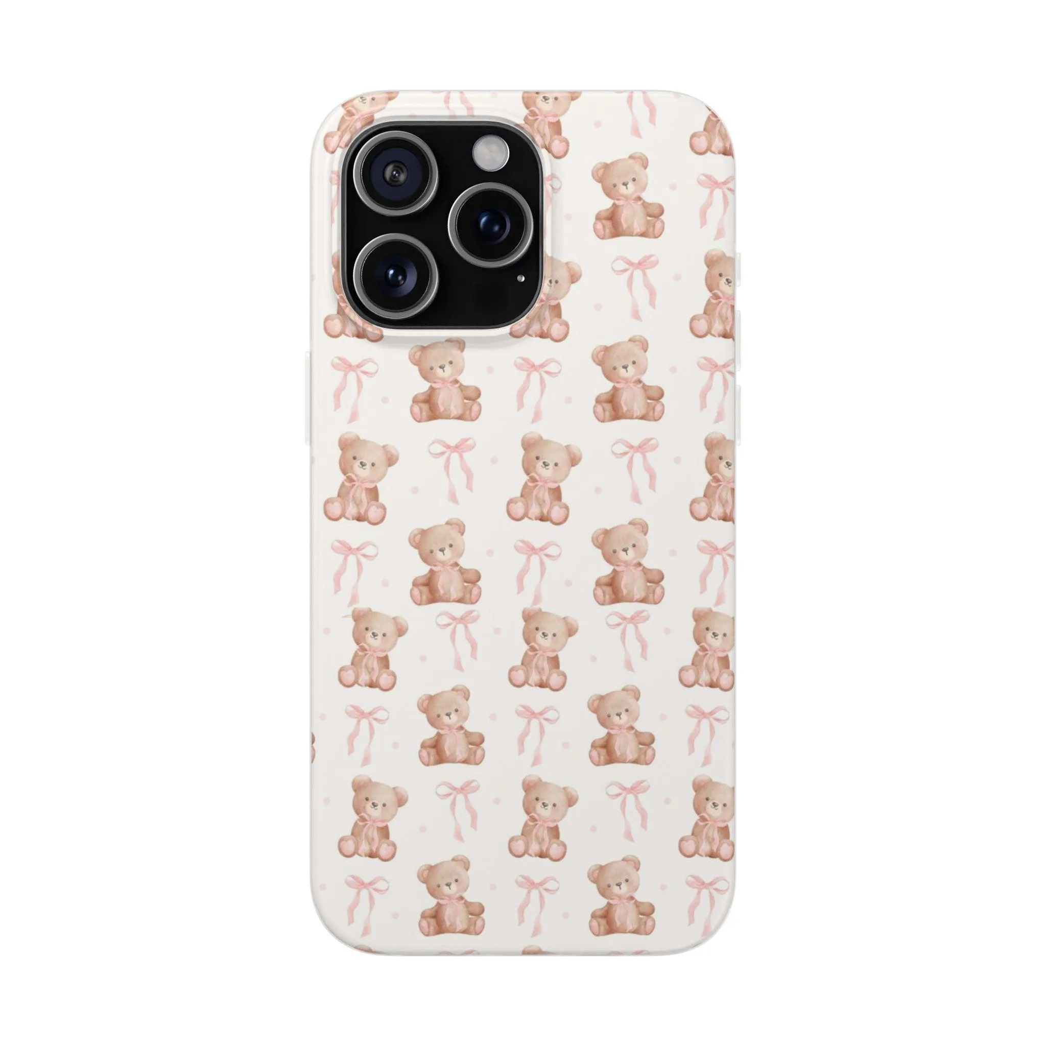 Teddy Bear and Bows Cute Phone Cover - Flexi iPhone Cases