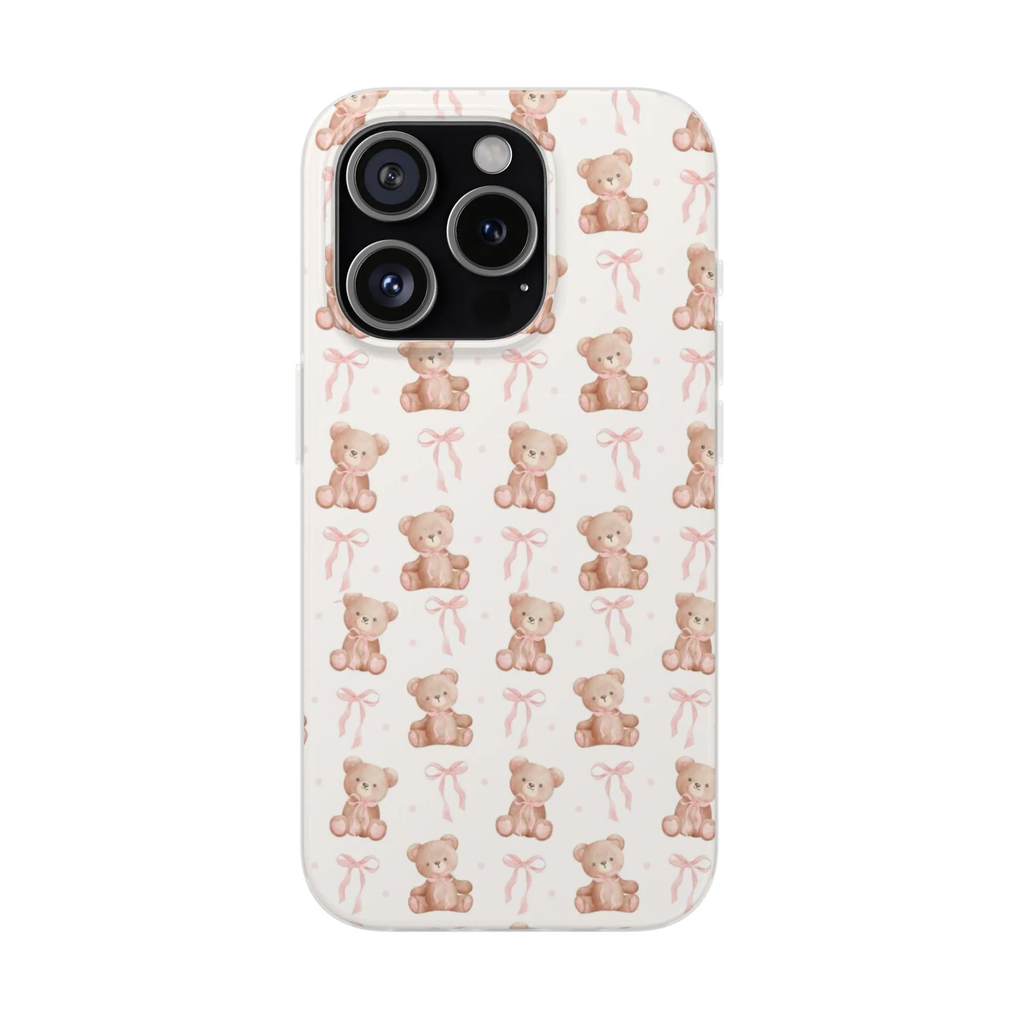 Teddy Bear and Bows Cute Phone Cover - Flexi iPhone Cases