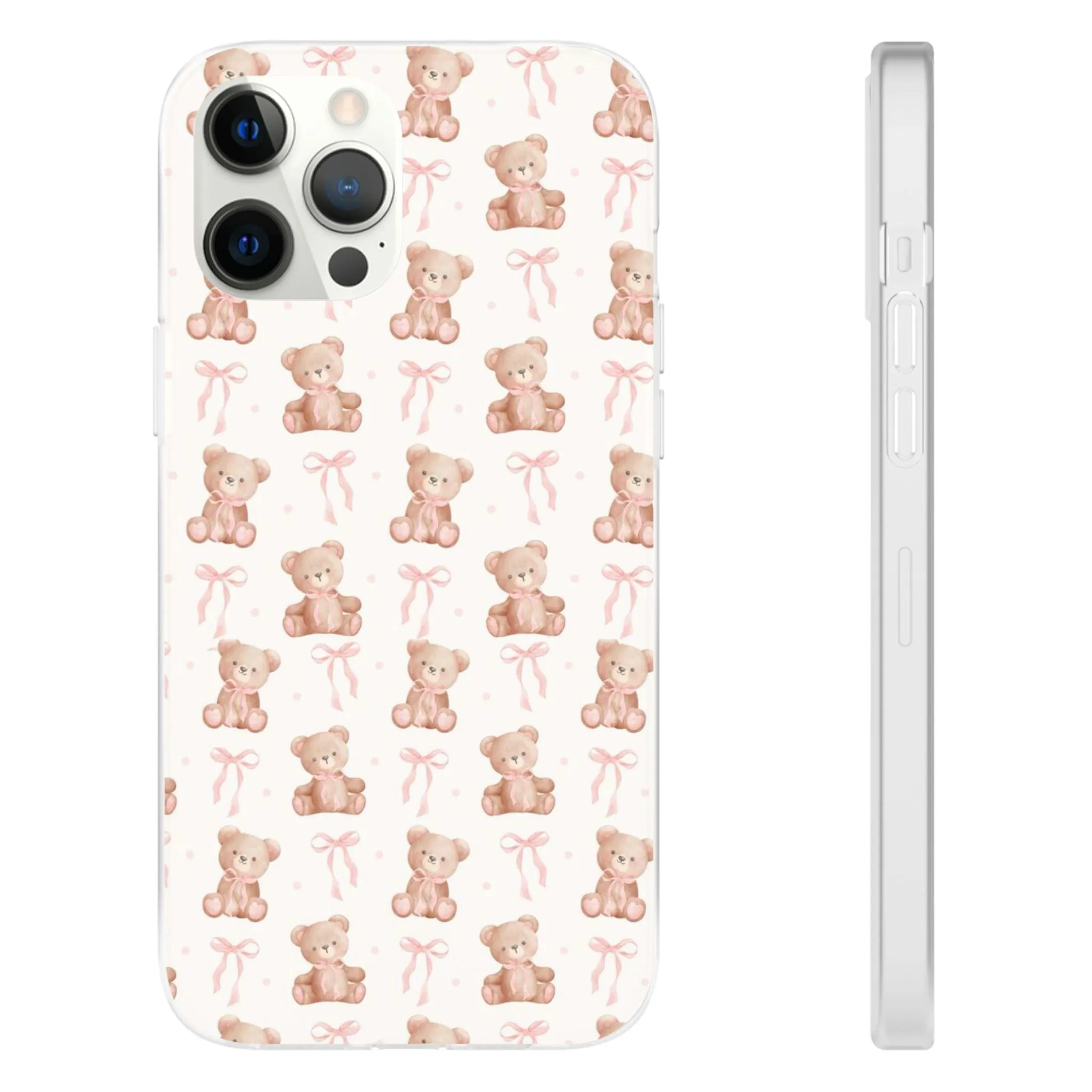 Teddy Bear and Bows Cute Phone Cover - Flexi iPhone Cases