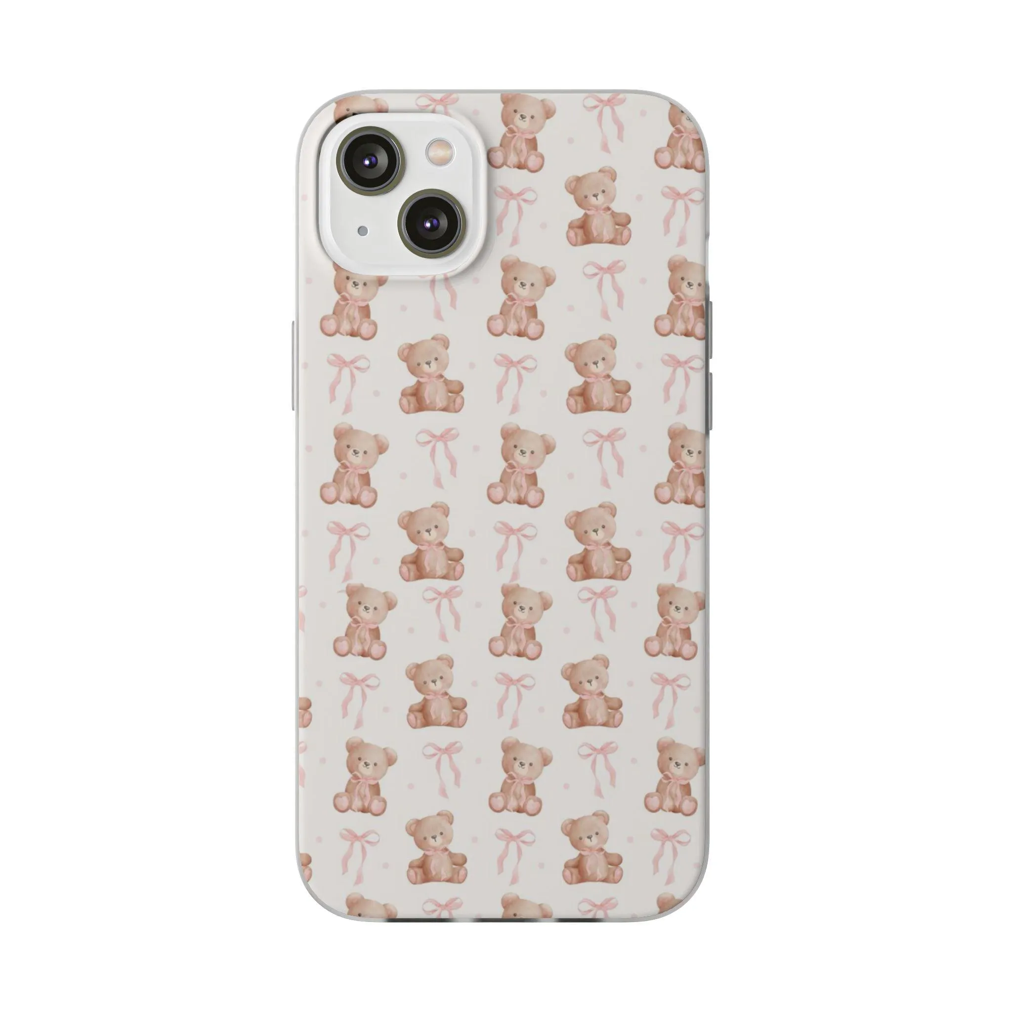 Teddy Bear and Bows Cute Phone Cover - Flexi iPhone Cases