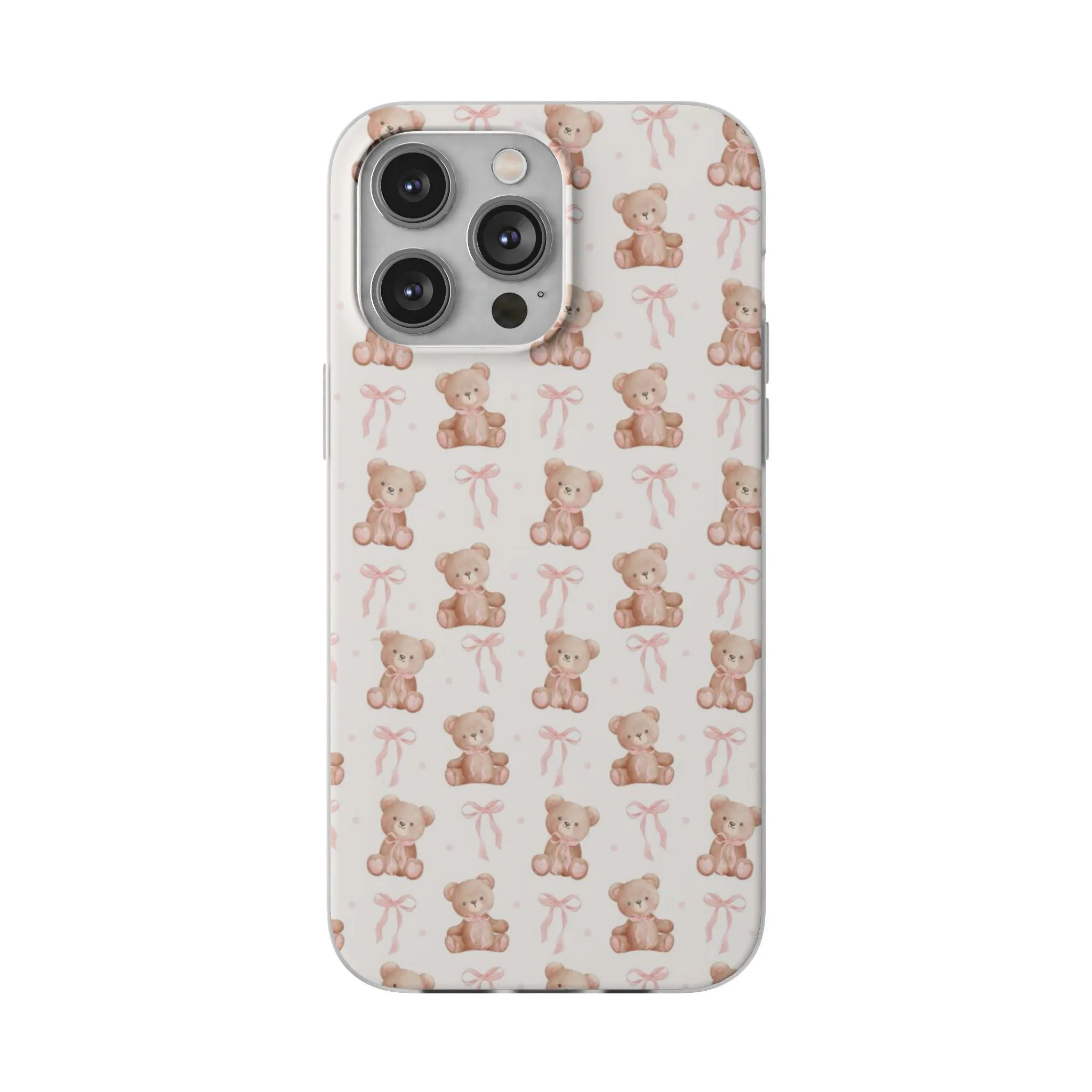 Teddy Bear and Bows Cute Phone Cover - Flexi iPhone Cases