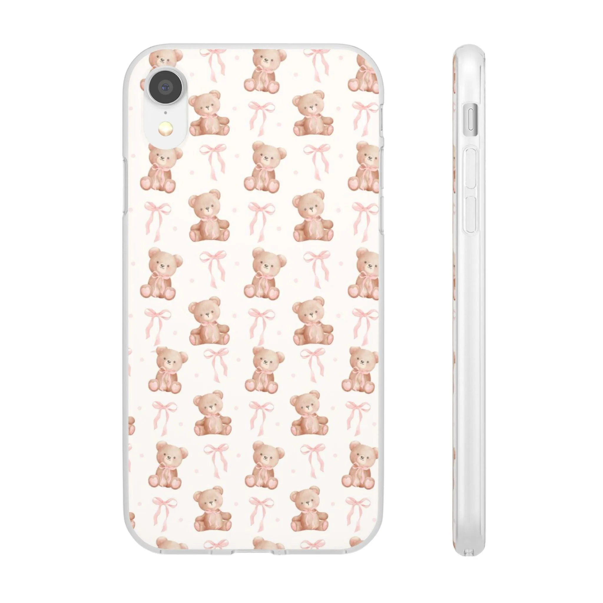 Teddy Bear and Bows Cute Phone Cover - Flexi iPhone Cases