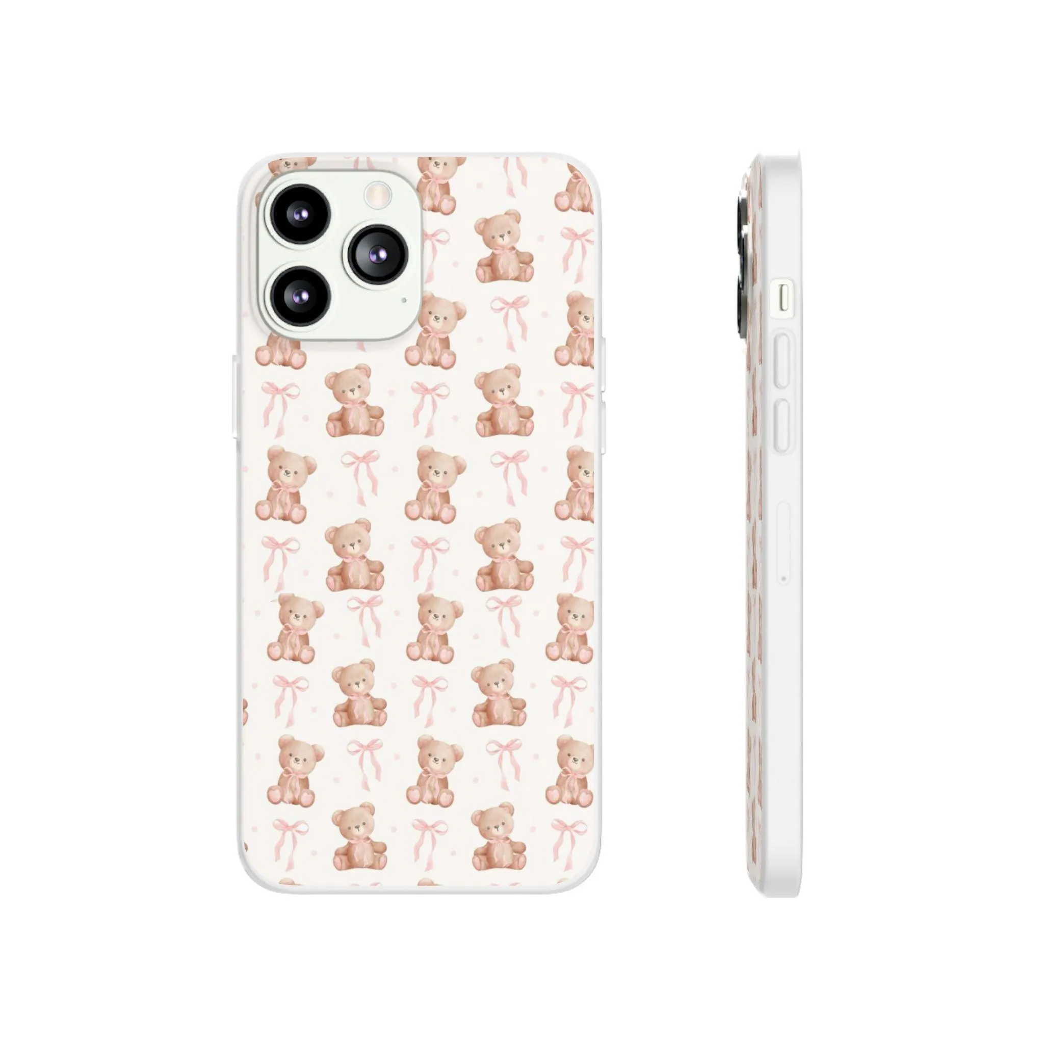 Teddy Bear and Bows Cute Phone Cover - Flexi iPhone Cases