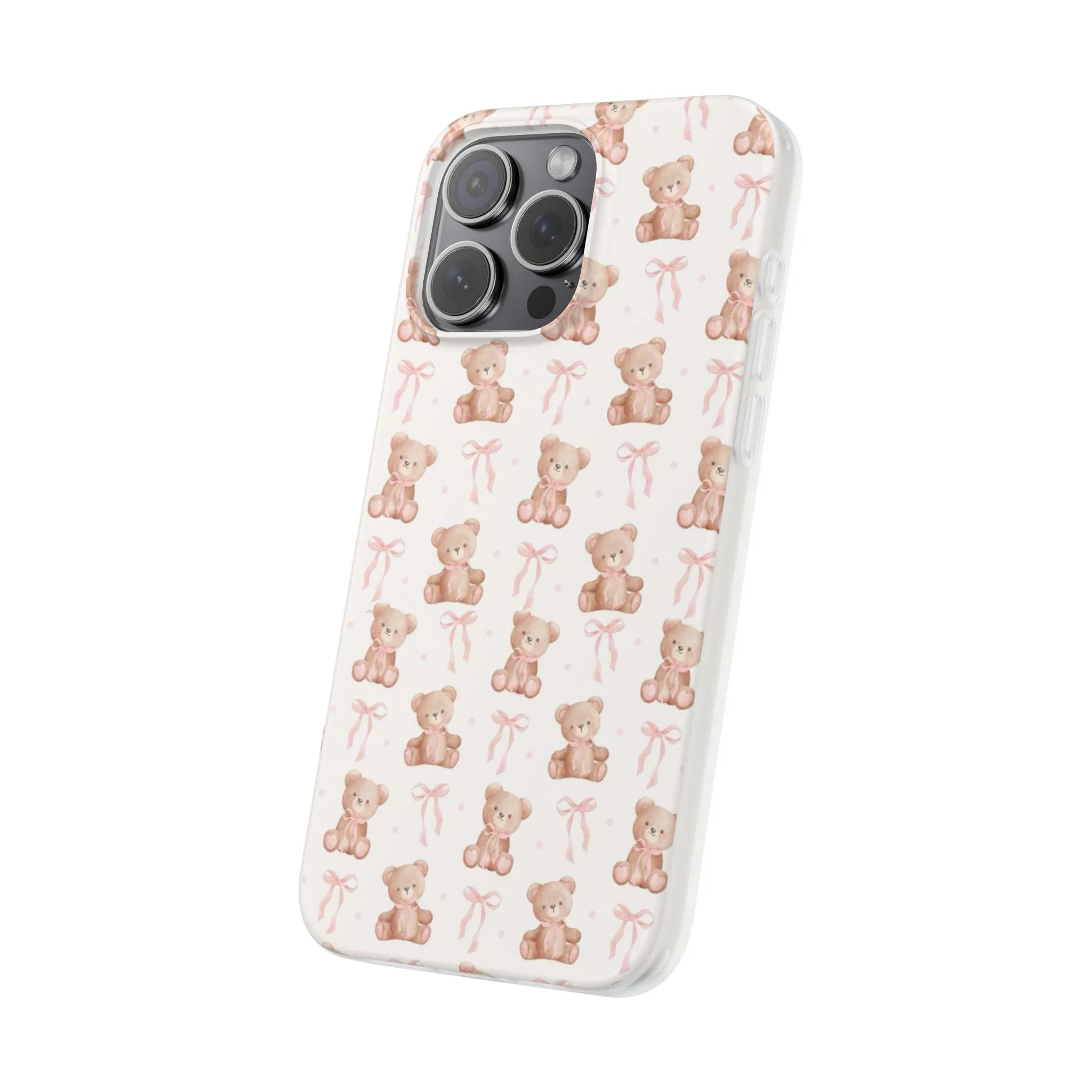 Teddy Bear and Bows Cute Phone Cover - Flexi iPhone Cases