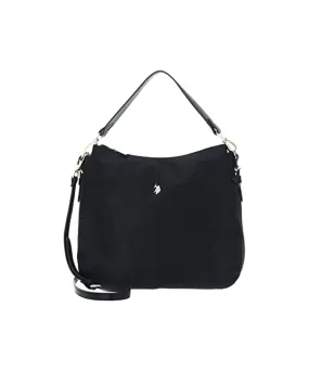 US POLO ASSN. WOMEN HOUSTON L HOBO BAG NYLON IN BLACK