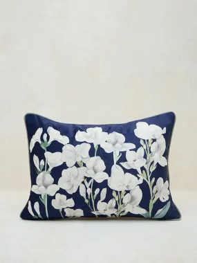 Westside Home Navy Floral Pattern Cushion Cover